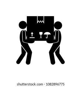 Different Delivery Service Workers And Clients, Smiling Couriers Delivering Packages And Movers Bringing Furniture Illustrations vector icon