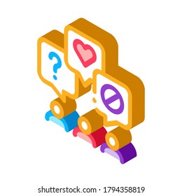 different demands of people icon vector. isometric different demands of people sign. color isolated symbol illustration