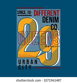 different denim typography graphic t shirt design, vector illustration elegant element artistic image