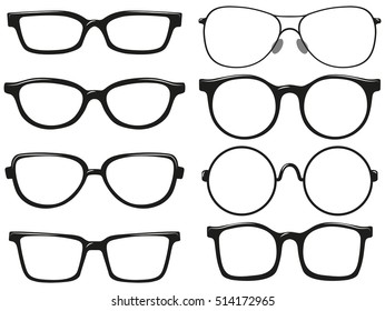 Different Design Of Eyeglasses Frames Illustration