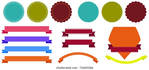 Different design of labels and banners illustration