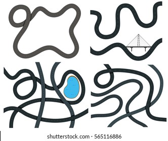 Diferente diseño de la ilustración vial