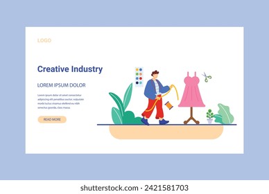 Different designers set. Creative people doing different works like singing, fashion designing, making pots, writing content, drawing and etc. Corporate business industrial creative logotype symbol.