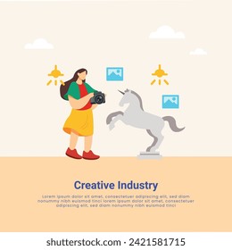 Different designers set. Creative people doing different works like singing, fashion designing, making pots, writing content, drawing and etc. Corporate business industrial creative logotype symbol.