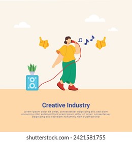 Different designers set. Creative people doing different works like singing, fashion designing, making pots, writing content, drawing and etc. Corporate business industrial creative logotype symbol.