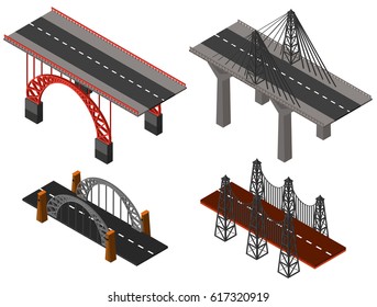 Unterschiedliche Designs von Brücken-Illustrationen