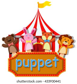 Different designs of hand puppet illustration