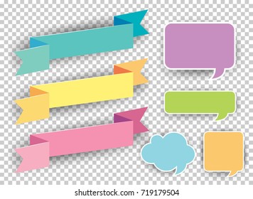 Diferentes diseños de etiquetas en muchas ilustraciones de colores