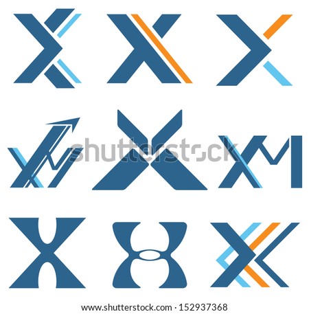 Different Designs Letter X M Stock Vector Royalty Free 152937368