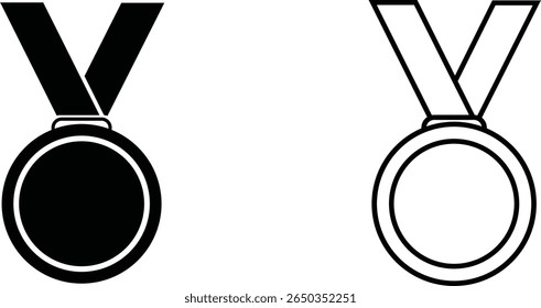 Different designs of medals showcasing both filled and outlined styles suitable for various award ceremonies and achievements