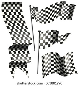 Different designs of racing flags illustration