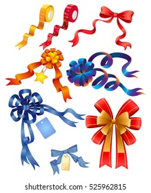 Different designs of ribbons illustration