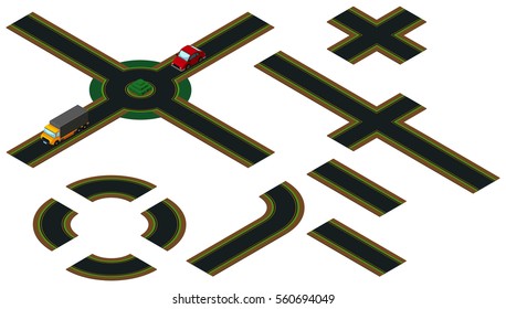 Different designs of road illustration