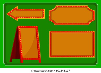 Diferentes diseños de signos con ilustración de borde rojo