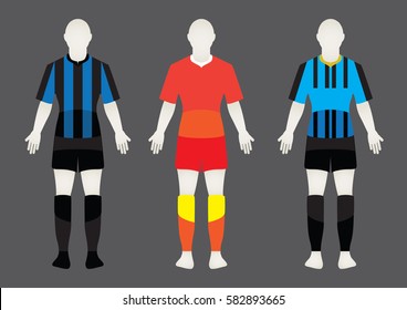Different Designs of Soccer Kits. Football player.