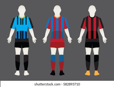 Different Designs of Soccer Kits. Football player.