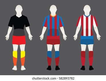 Different Designs of Soccer Kits. Football player.