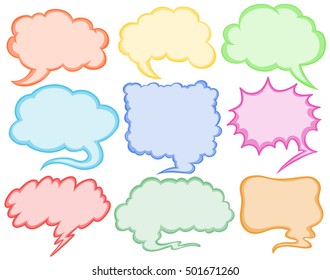 Different designs of speech bubbles illustration