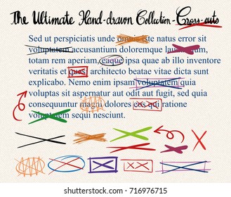 Diferentes diseños de la ilustración final de las colecciones a mano