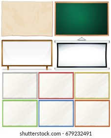Different designs of wooden frames illustration
