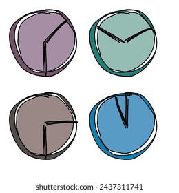 Different dials, minimalist painting with color