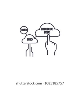 different digital choices vector line icon, sign, illustration on background, editable strokes