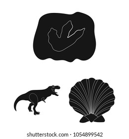 Different dinosaurs black icons in set collection for design. Prehistoric animal vector symbol stock web illustration.