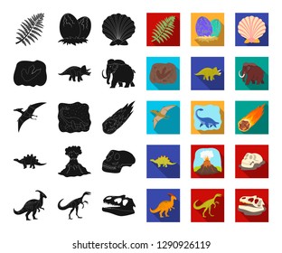 Different dinosaurs black,flat icons in set collection for design. Prehistoric animal vector symbol stock web illustration.