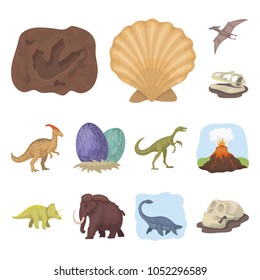 Different dinosaurs cartoon icons in set collection for design. Prehistoric animal vector symbol stock web illustration.