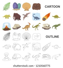 Different dinosaurs cartoon icons in set collection for design. Prehistoric animal vector symbol stock web illustration.