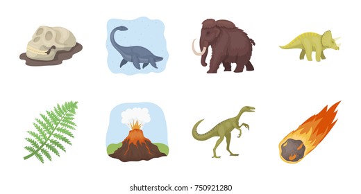 Different dinosaurs icons in set collection for design. Prehistoric animal vector symbol stock  illustration.