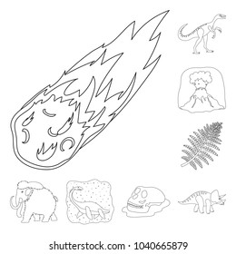 Different dinosaurs outline icons in set collection for design. Prehistoric animal vector symbol stock web illustration.