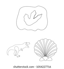 Different dinosaurs outline icons in set collection for design. Prehistoric animal vector symbol stock web illustration.