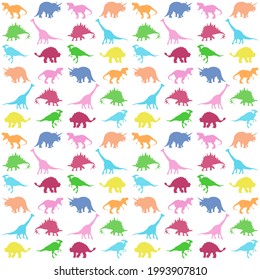 Different dinosaurs-set of flat design. Extinct animals,Dino collection. Cartoon dinosaur set for textiles,wallpaper,background . Vector illustration.