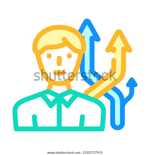 different\
directions of sales color icon vector. different directions of\
sales sign. isolated symbol\
illustration