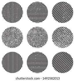 Different of Dirty diagonal striped line on circle.illustration vector