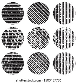 Different of Dirty diagonal striped line on circle.illustration vector