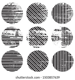 Different of Dirty diagonal striped line on circle.illustration vector