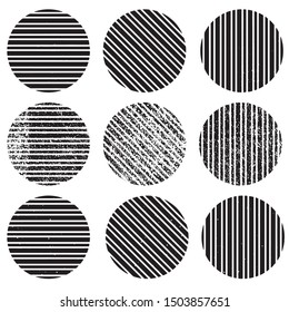 Different of Dirty diagonal striped line on circle.illustration vector