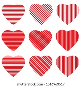 Different of Dirty diagonal striped line on heart shape.illustration vector