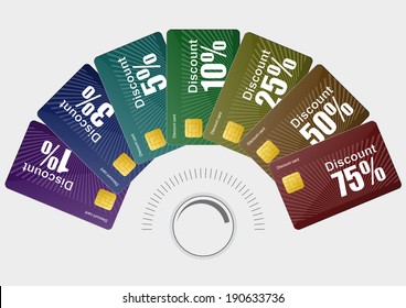 different discount cards. vector illustaration