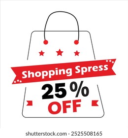 Diferentes Precios de descuento 10, 20, 25, 30, 40, 50, 60, 70, 80, 85, 90 por ciento Bolsos de compras de promoción en venta amistosa negra en temporada, Ilustración vectorial. diseño de Vector premium sobre fondo blanco