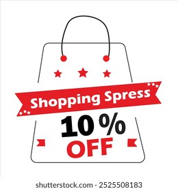 Different discount price 10, 20, 25, 30, 40, 50, 60, 70, 80, 85, 90 percent Promotion shopping bags on black friendy sale on season, Vector illustration. premium vector design on white background