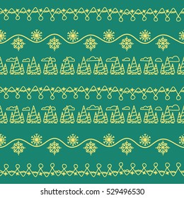 Different doodle christmas vector decor. Vector seamless christmas pattern. Xmas 
celebration elements collection for design