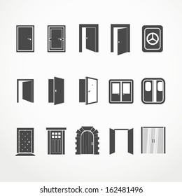 Different doors web icons collection