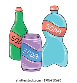 Different Drink vector illustration, colored linear style pictogram isolated on white background