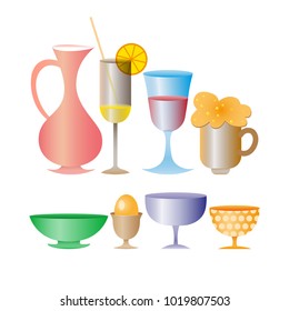 Different drinks and cocktails