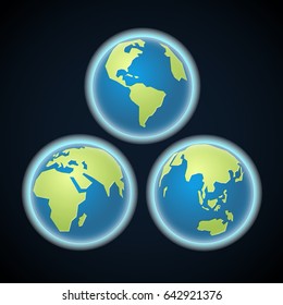 Different Earth sides. Infographic template