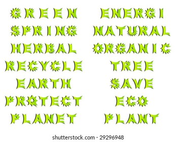 Different Ecological text vector illustration