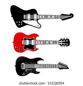 Different electric guitar, vector set, part 3